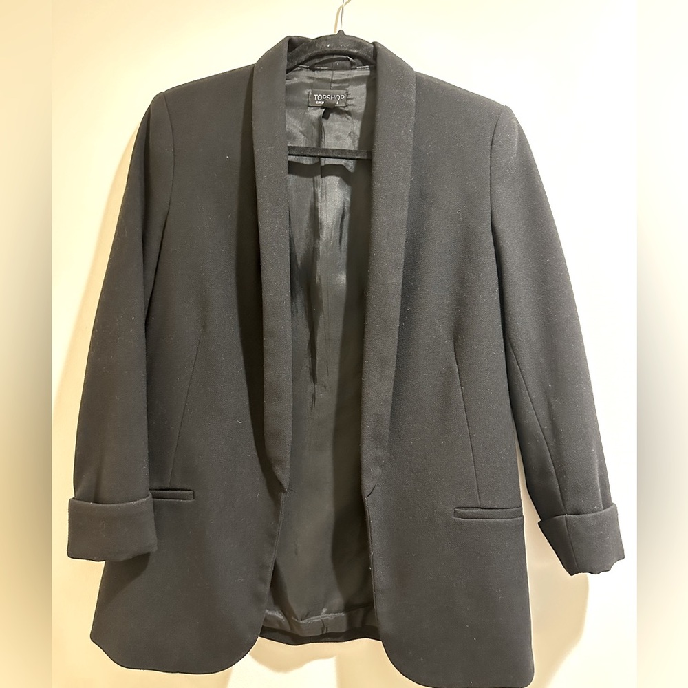 Topshop Black Shawl Collar Black Blazer - Women’s US4
